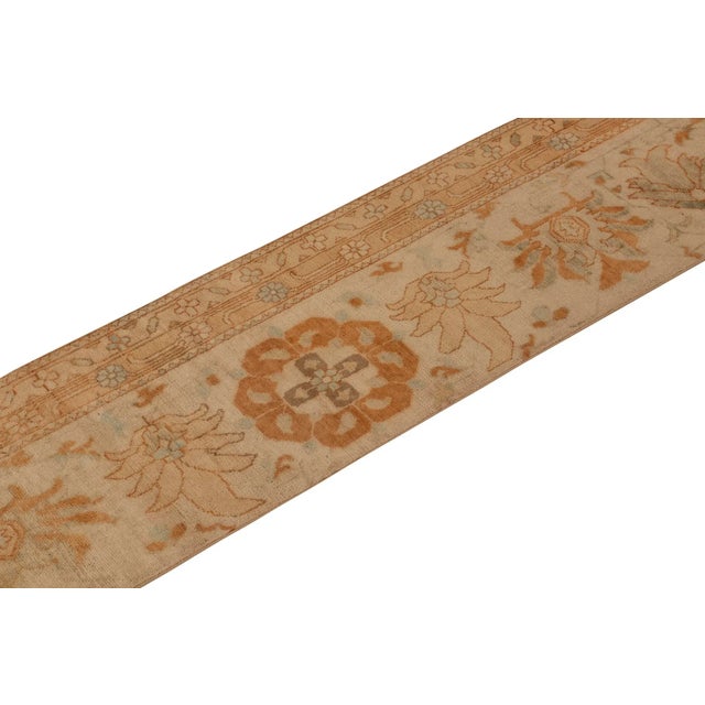 Rug & Kilim Rug & Kilim’s Persian Sultanabad Style Runner With Orange & Blue Floral Pattern For Sale - Image 4 of 8