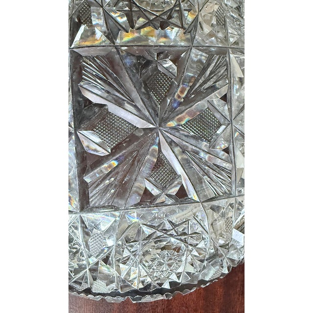 American American Brilliant Period (Abp)Cut Glass Crystal Bowl, Hobstar and Fan Motif, Circa 1876–1917 For Sale - Image 3 of 10