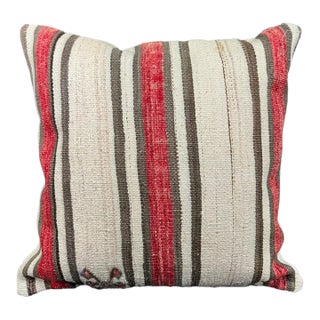 Turkish Hemp Pillow Cushion Natural Beige Red Cushion Cover 20x20 For Sale
