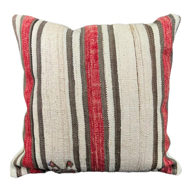 Turkish Hemp Pillow Cushion Natural Beige Red Cushion Cover 20x20 For Sale
