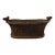 Oversized Antique French Boulangerie Shop Basket W/ Wooden Slats For Sale