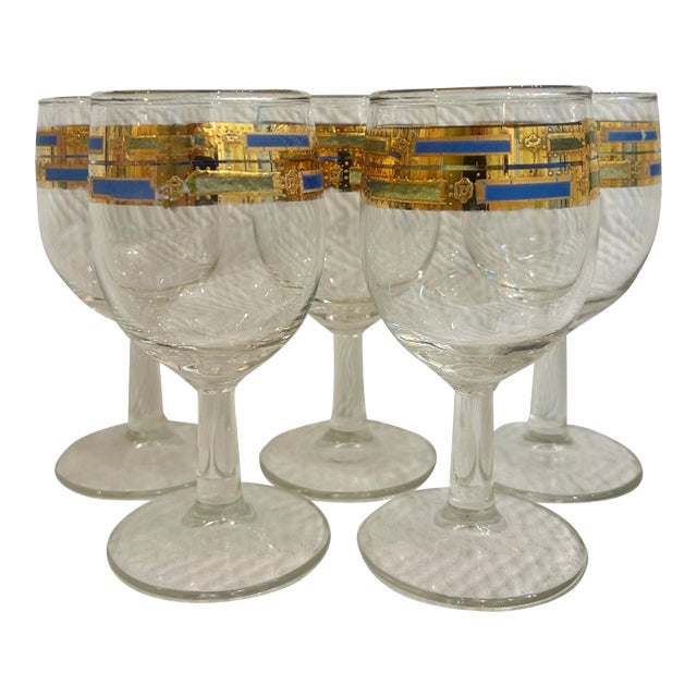 Mid 20th Century Culver “Empress” Wine Glases - A Set of 5 For Sale