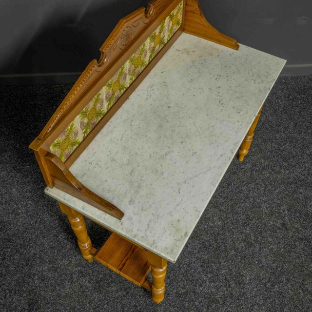 Late Victorian Pine Washstand with Marble Top For Sale - Image 4 of 9