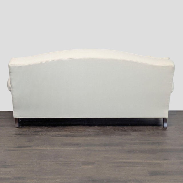 2010s Thomasville 3-Seat Cream Sofa With Rolled Arms and Accent Pillows For Sale - Image 5 of 8