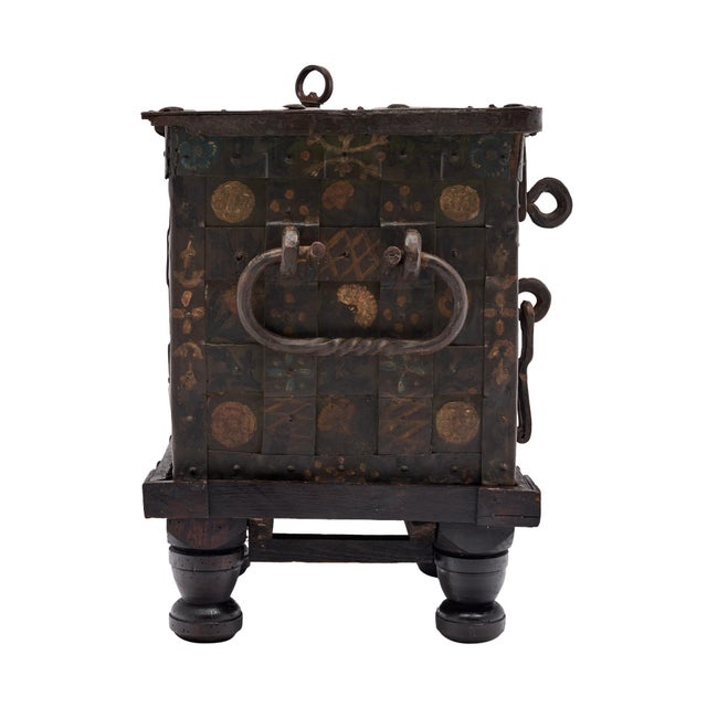 17th Century Spanish Baroque Iron-Mounted Dowry Chest For Sale - Image 9 of 9