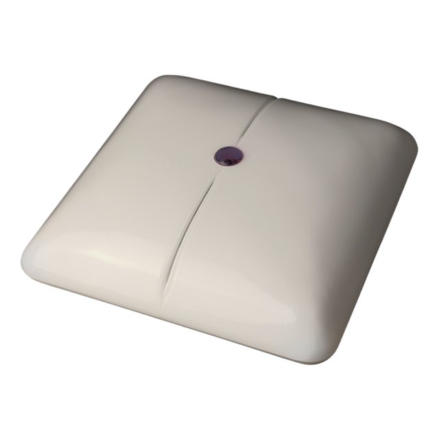 Mid-Century Modern Ceiling Lamp in Stained Glass from De Majo, 1970s For Sale