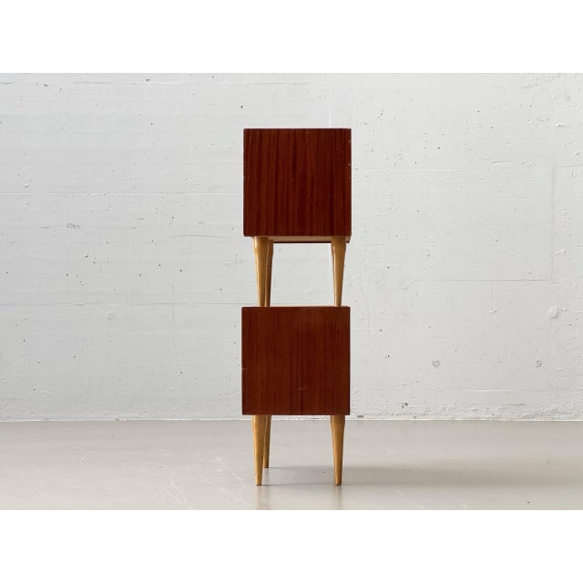 Mid-Century Modern Bedside Table with Drop-Down Door, 1950s For Sale - Image 5 of 17