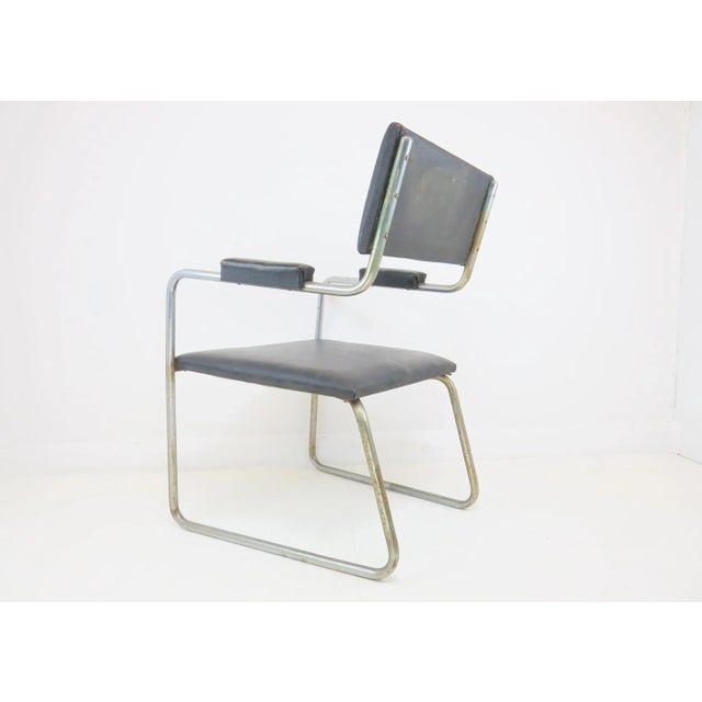 1930s Machine Age Art Deco Chrome Cantilevered Armchair Attributed to Gilbert Rohde For Sale In Chicago - Image 6 of 13
