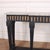 Good late 18th C breakfront console table with original painted decorated base and painted faux marble top. 1790...