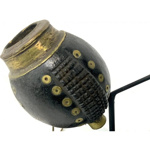 Early 20th Century Ceremonial Carved Smoking Pipe of the Dinka Tribe Professionally Mounted For Sale - Image 9 of 11