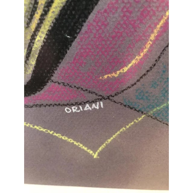 Modern Pippo Oriani, Nature morte à la guitare et statue, Pastel on Paper, Framed For Sale - Image 3 of 5