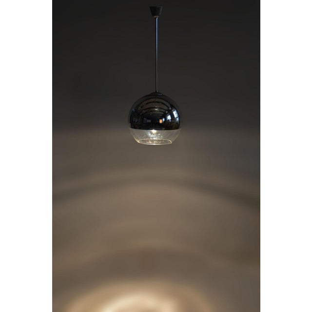 Mid-Century Chandelier in Chromed Steel and Opaline Glass, Germany, 1970s For Sale - Image 9 of 11