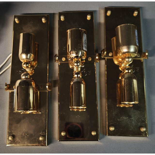 Italian 27/APM Wall Lights in Gold Graniglia Glass from Italamp, 1980s, Set of 3 For Sale - Image 11 of 18