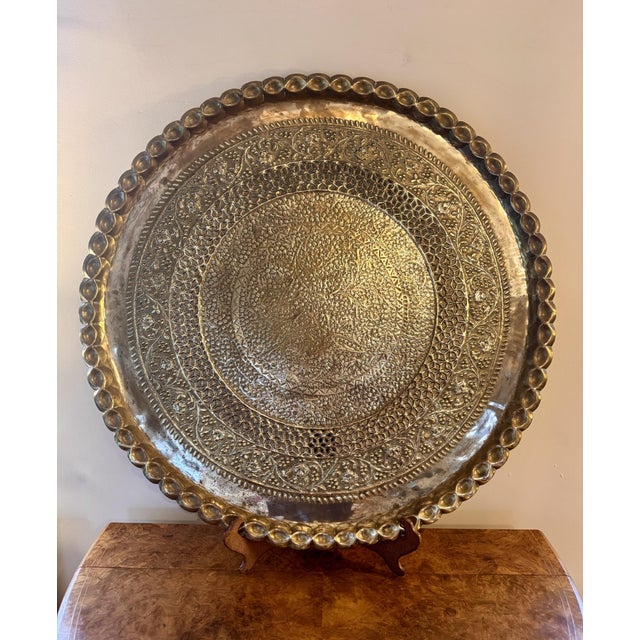 Large Antique Mixed Metal Tray, 1860 For Sale - Image 4 of 5