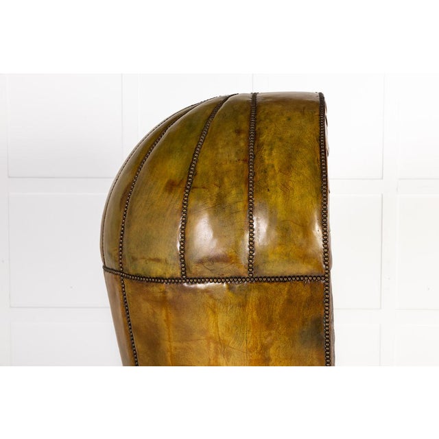 Large 18th Century English Leather Porters Chair For Sale - Image 6 of 17