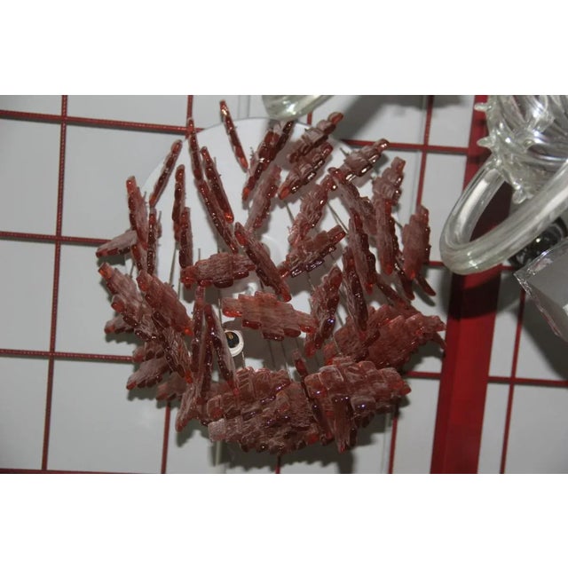 Pink Murano Glass Chandelier from Mazzega, 1970s For Sale - Image 6 of 9