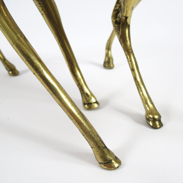 Metal Brass Deer, 1970s, Set of 2 For Sale - Image 7 of 8