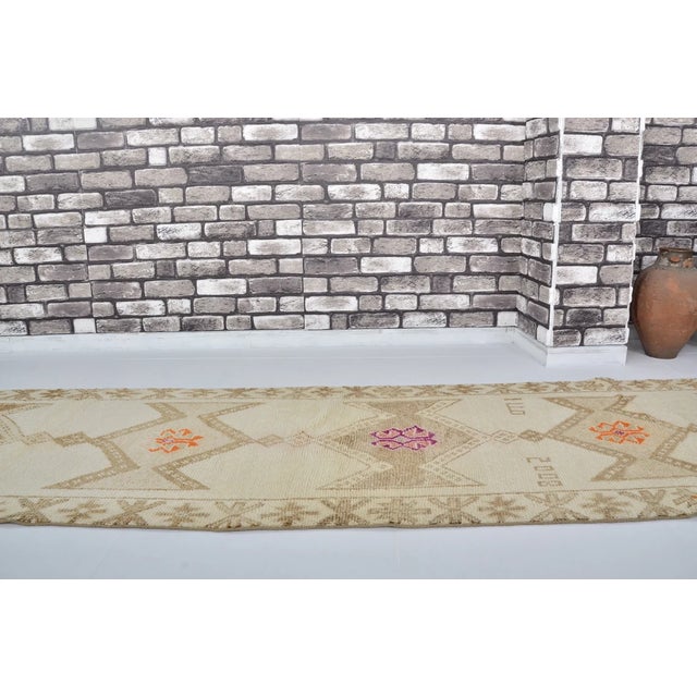 Vintage Anatolian Runner, Hand-Woven Wool With Traditional Geometric Motifs For Sale - Image 10 of 10