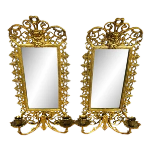 Italian Bacchus Sconces Mirrored Brass by Virginia Metalworks Metalcrafters