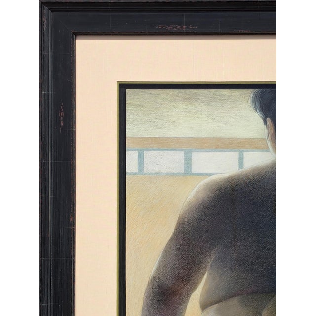 Phyllis Steele Modern Pastel Figurative Drawing of a Sumo Wrestler in a Mawashi from Behind, 20th Century For Sale - Image 4 of 10