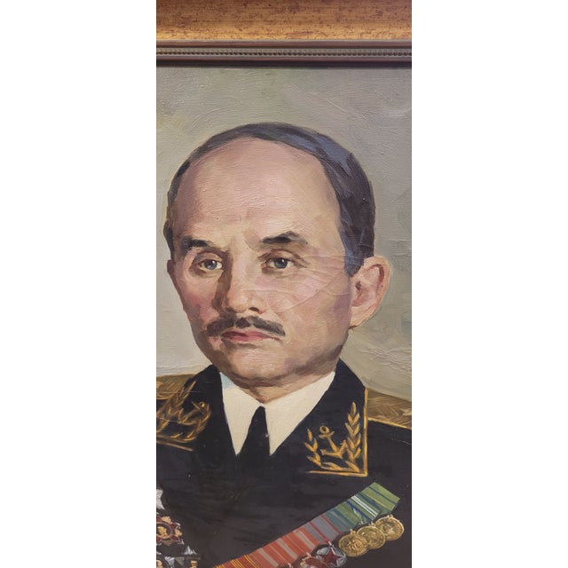 Vintage 1940s Oil Painting of an Admiral For Sale In Philadelphia - Image 6 of 7