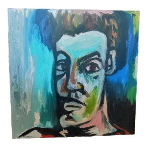 1999 Signed Male Self Portrait Oil Painting, Unframed