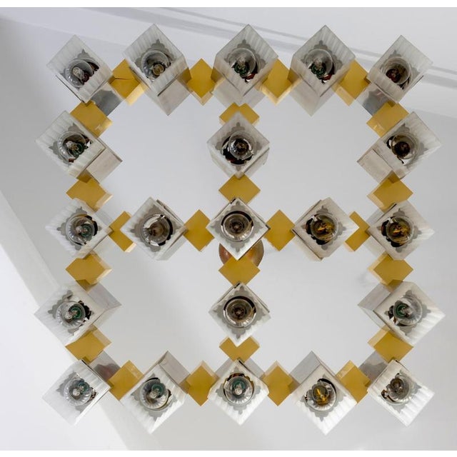 Cubic Gold and Chrome Chandelier by Gaetano Sciolari, Italy, 1970s For Sale - Image 10 of 14