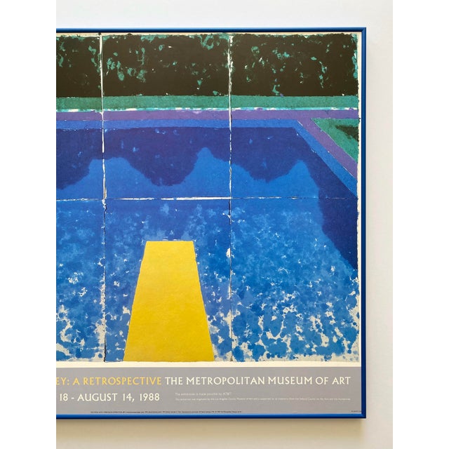 Contemporary David Hockney Vintage 1988 Pop Art Lithograph Print Framed Museum Exhibition Poster " Day Pool With Three Blues ( Paper Pool #7 ) " 1978 For Sale - Image 3 of 17