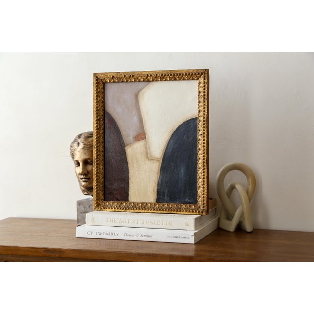 Original Framed Abstract Painting in Antique Gold Frame For Sale - Image 4 of 14