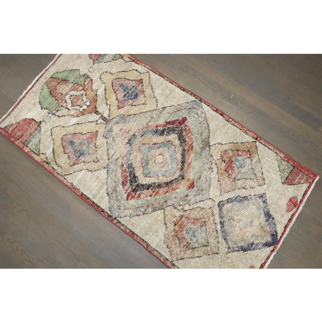Mid 20th Century Mid 20th Century Zabihi Collection Abstract Turkish Deco Rug - 2'2" x 4'5" For Sale - Image 5 of 7
