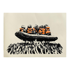 Banksy Migrant Boat Poster From Banksy Area Terminal 1 Glastonbury 2025