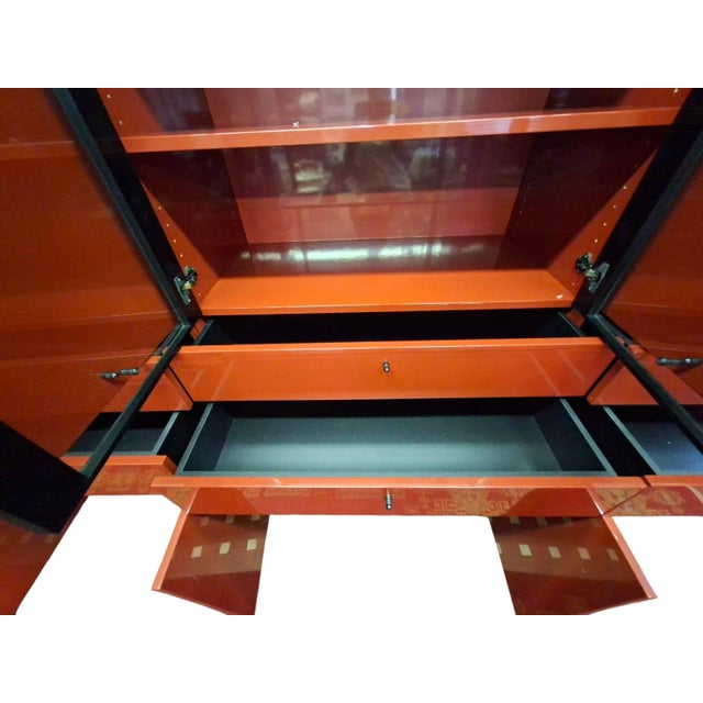 1990s Italian Sideboard in Glossy Chinese Red Lacquer by Cappellini, 1990 For Sale - Image 5 of 18