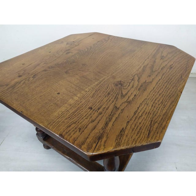 Rustic Oak Coffee Table, 1950s For Sale - Image 4 of 16