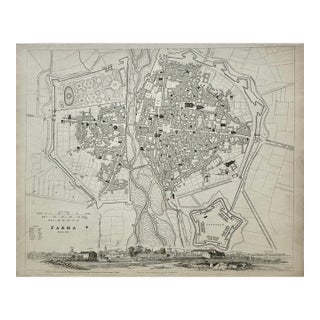 Parma Italy, Original Map, 1834 For Sale