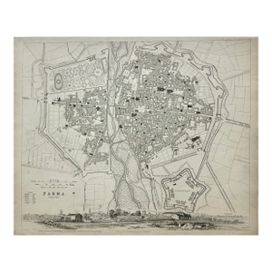 Parma Italy, Original Map, 1834