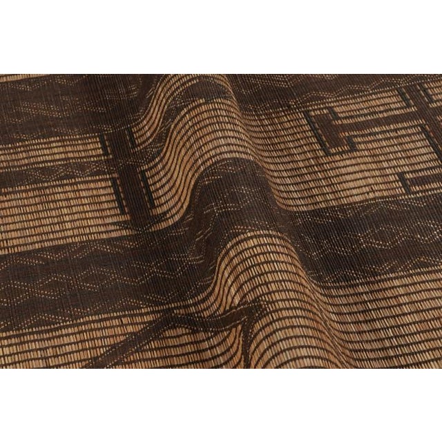 Animal Skin Vintage Tuareg Mat, Beige-Brown With Bold Tribal Geometric Motifs - Rug & Kilim For Sale - Image 7 of 10