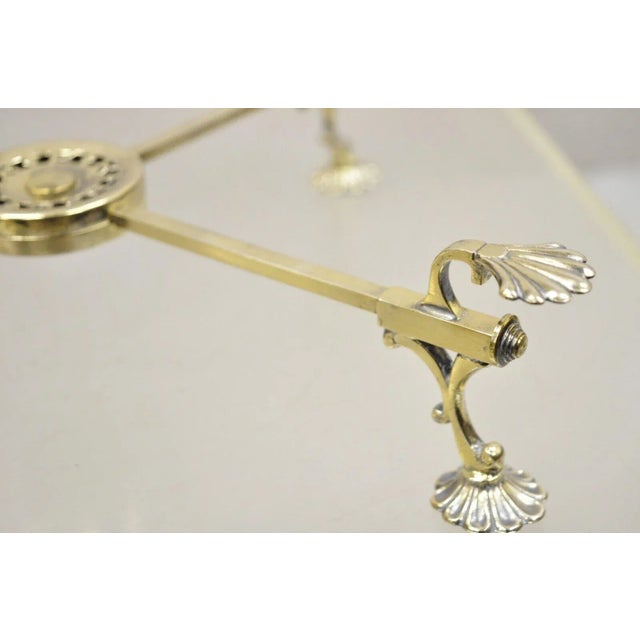 Brass Vintage Lfs Ltd English Sheffield Brass Tone Metal Expandable Footed Trivet For Sale - Image 8 of 10