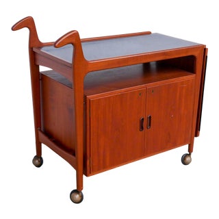 1960s Mid-Century Teak Bar Cart For Sale