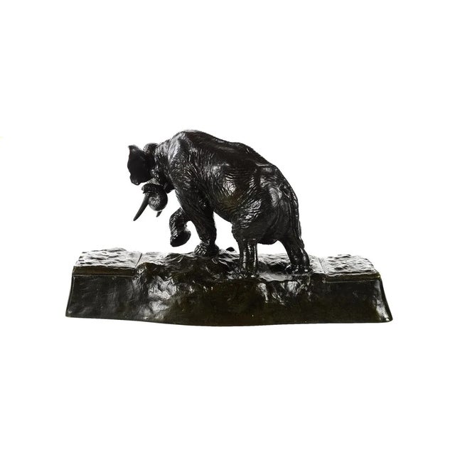 Austrian Bronze Elephant Sculpture Inkwell Stand For Sale In Los Angeles - Image 6 of 9