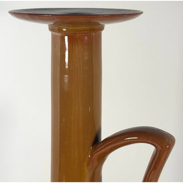 Clement Massier Golfe Juan Art Pottery Chamberstick c.1900 For Sale - Image 6 of 18