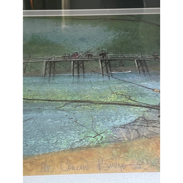 P. Buckley Moss "Concord Bridge" Signed Lithograph 63/1000 Framed Matted For Sale - Image 14 of 17
