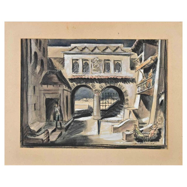 Ludwig Max Praetorius, Interior, Original Drawing, Late-19th-Century For Sale