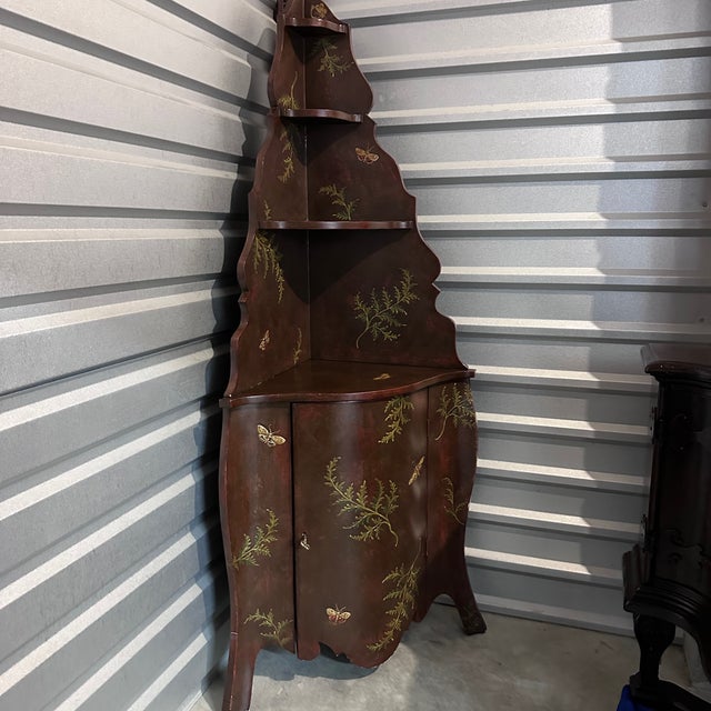 Traditional Patina of Italy Painted Corner Cabinet For Sale - Image 3 of 9