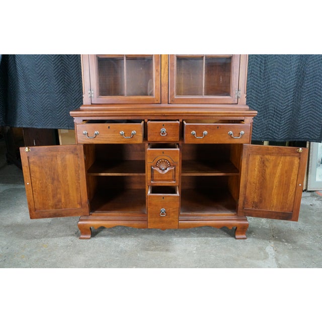 Late 20th Century Lexington Bob Timberlake Cherry Step Back Display Cabinet Buffet Hutch Bookcase For Sale - Image 9 of 18