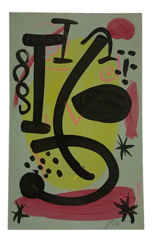1980s Abstract Acrylic Painting by Peter Keil