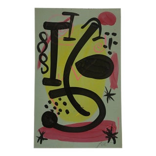 1980s Mirovian Style Abstract Painting by Peter Keil For Sale