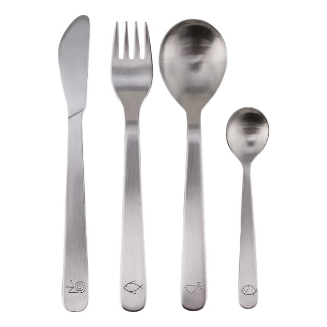 Mono Petit Childrens Cutlery by Peter Raacke for Mono, 1959, Set of 4 For Sale