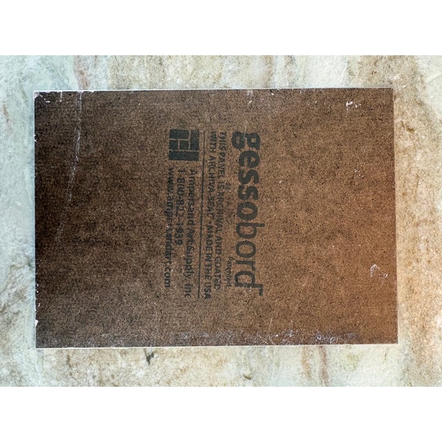 Abstract 2026 Pink Spring Pastel Abstract on Gold Bamboo Metal Easel For Sale - Image 3 of 5