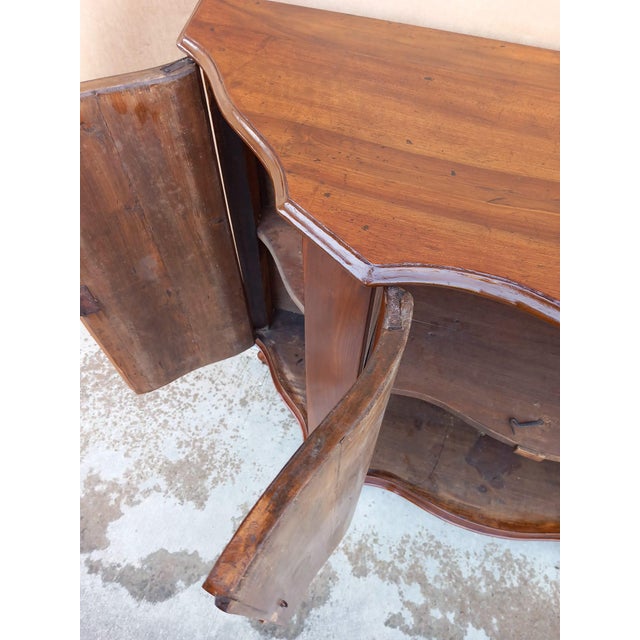 Brown Italian Venetian Sideboard in Shaped Walnut For Sale - Image 8 of 11