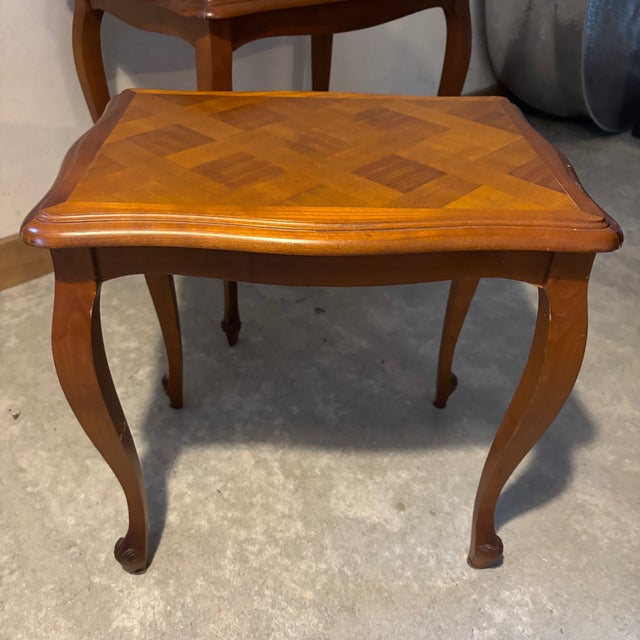 Louis XV Style Nesting Tables in Cherrywood, Set of 3 For Sale - Image 6 of 8